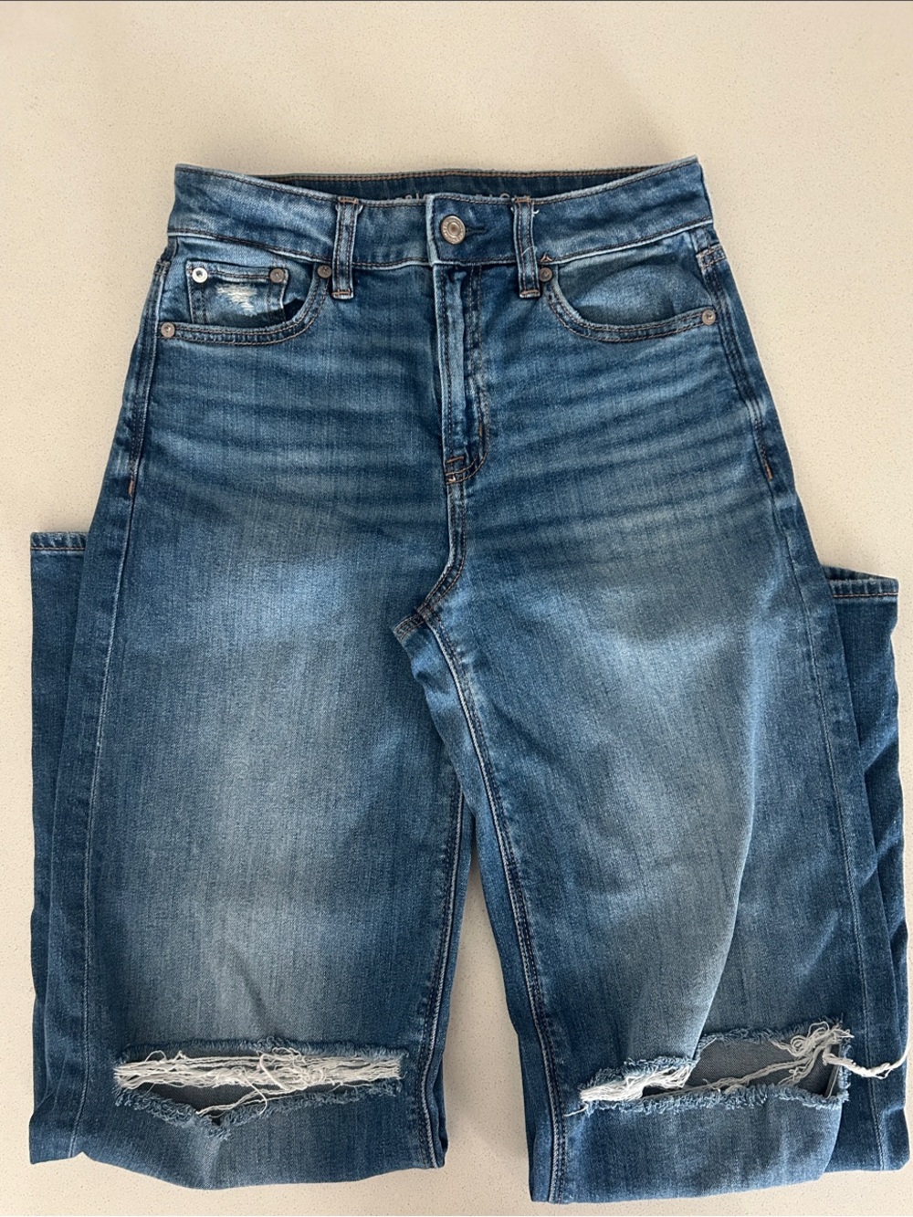 AE Women's Distressed Blue Denim Jeans